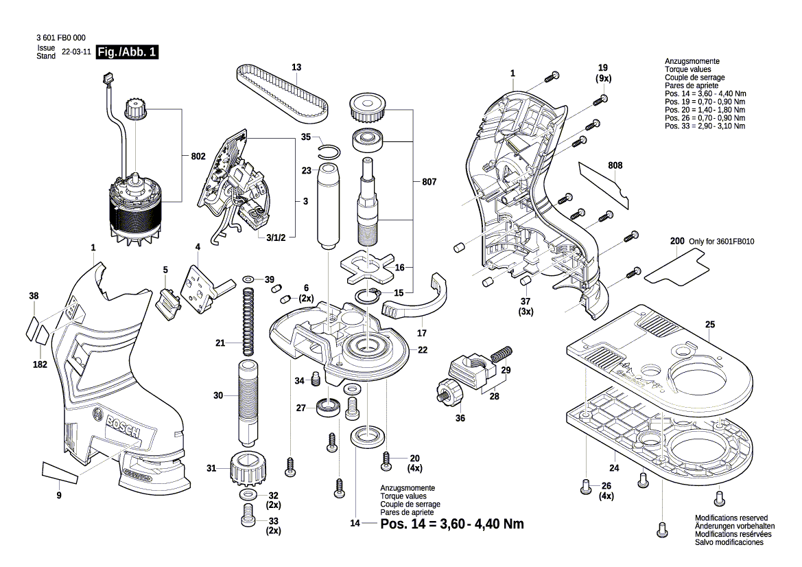 Nouveau arbre de sortie véritable Bosch 1607000cm3