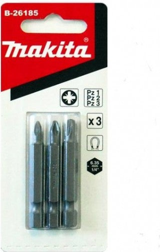 New Genuine Makita B-26185 Screw Bit PZ1, 2, 3 x 50MM 3PCS