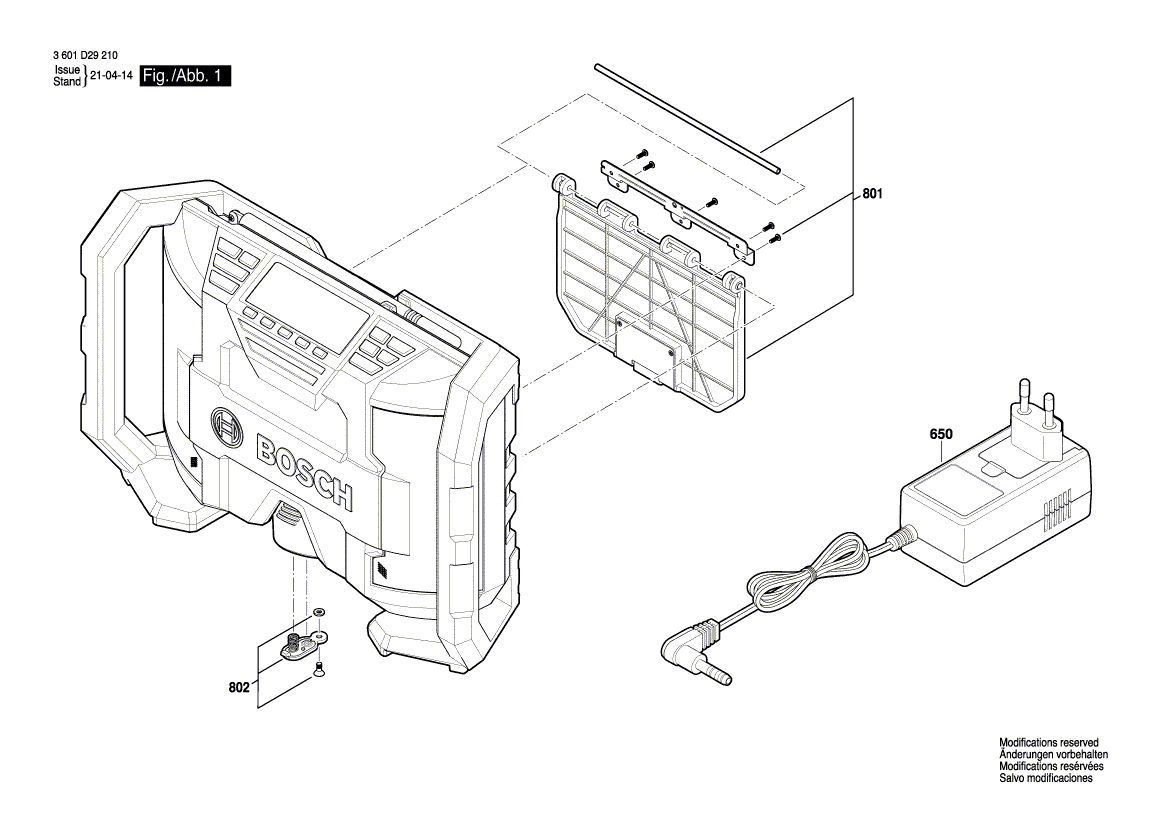 Neues echtes Bosch 1600A000ZV Netzteil