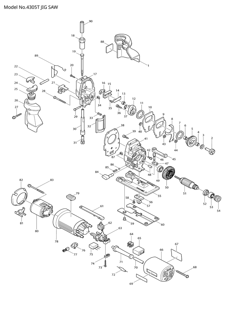 Makita 4305T — сборочный чертёж, лист 1, деталь 631183-1 поз. 065