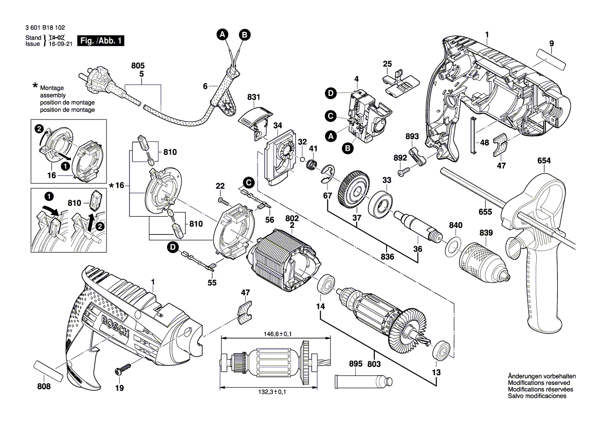 NEUES EURNISCHER BOSCH 160111A44N -Typenschild