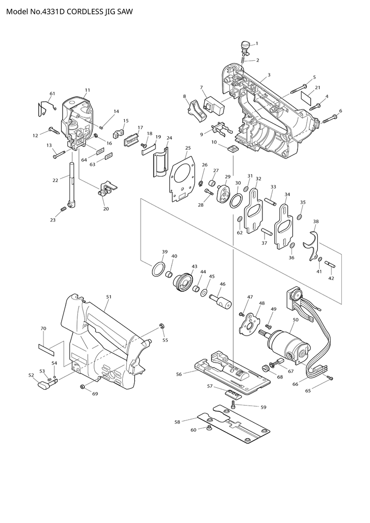 Makita 4331D — сборочный чертёж, лист 1, деталь 631372-8 поз. 066
