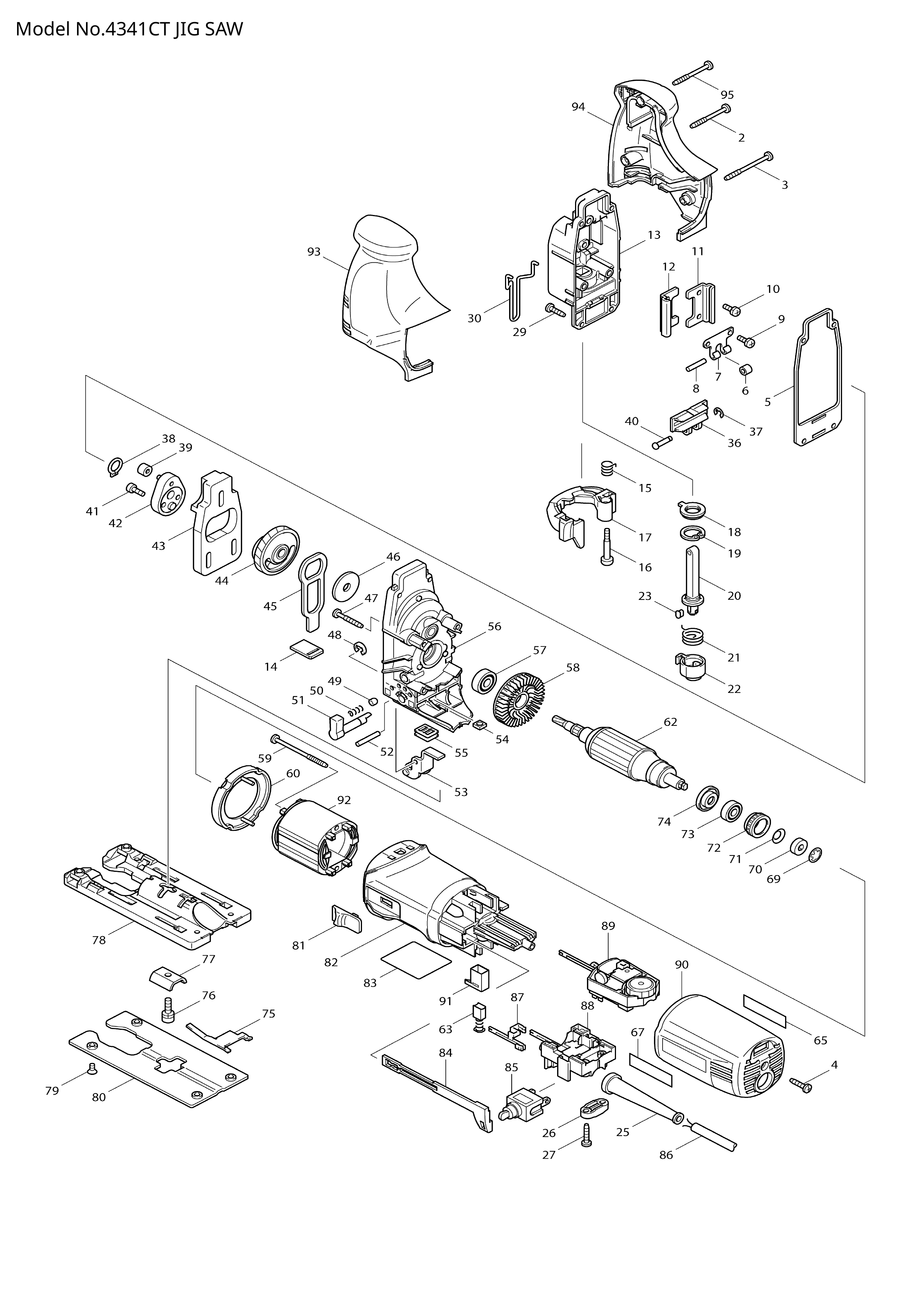 Makita 4341CT — сборочный чертёж, лист 1, деталь 631770-6 поз. 089-1