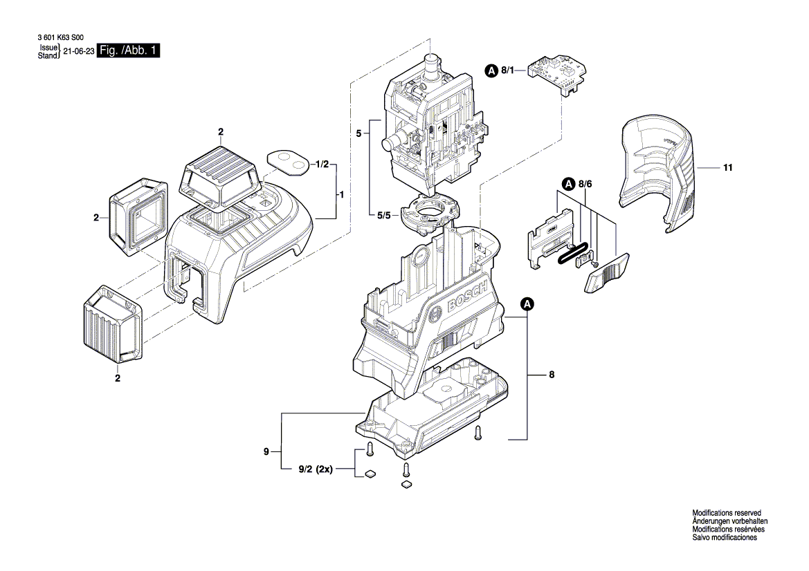 Nieuwe echte Bosch 1600A00NP9 -assemblage