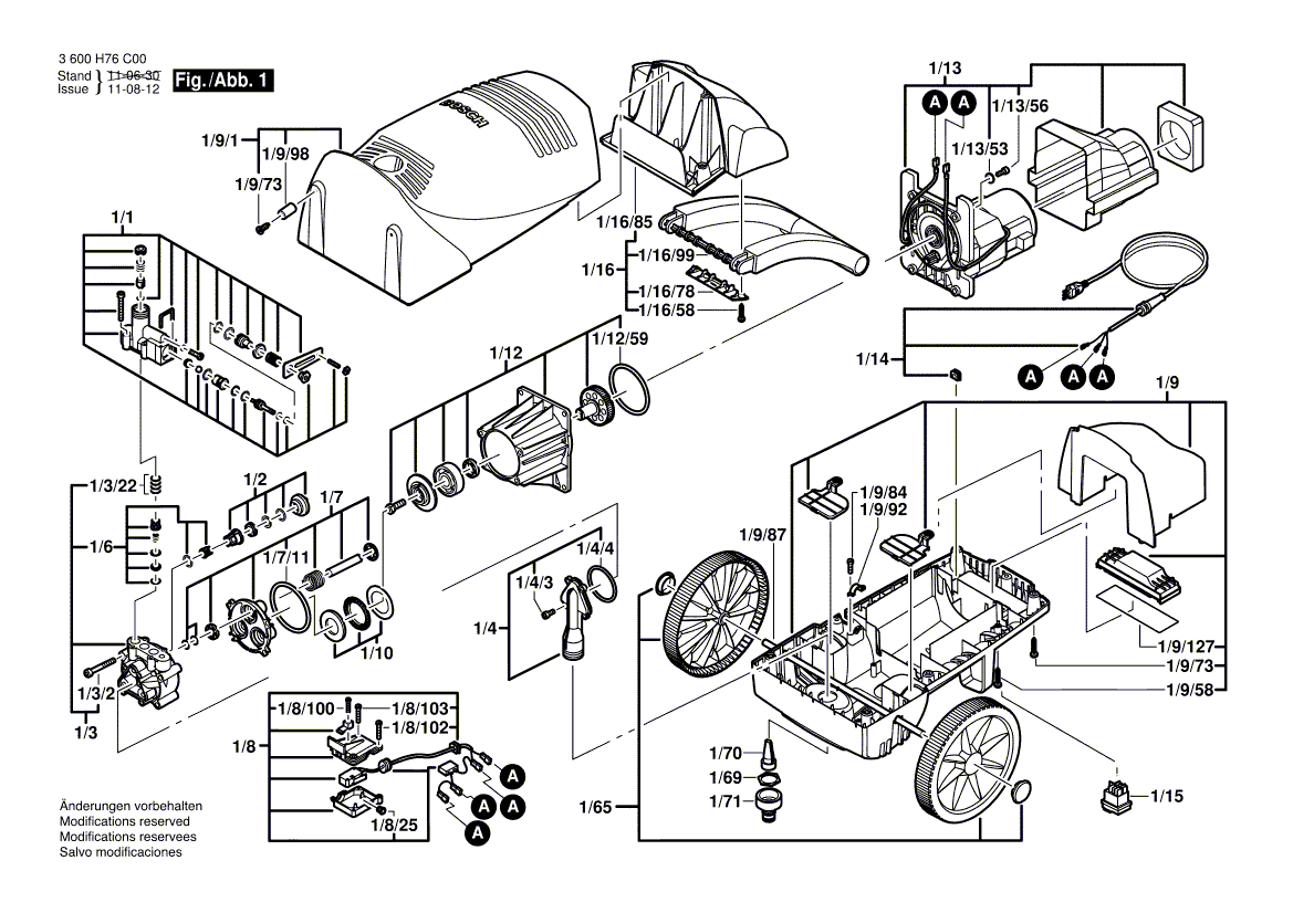 Uusi aito Bosch F016F03352 Virtalähdejohto