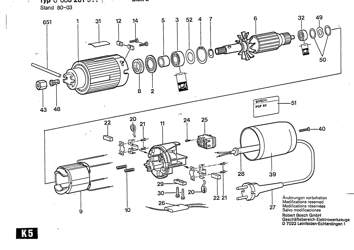 Ny ekte Bosch 1603129014 Detent Pin