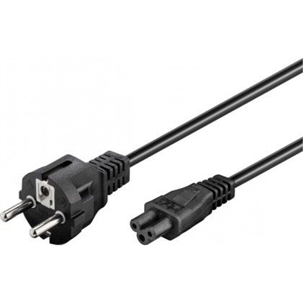 Goobay 93586 — Power supply cord (safety plug), Black Safety plug (type F, CEE 7/7), Device socket C5