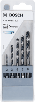 Nieuwe echte Bosch 2607002824 HSS Twist Drill Bit Pointteq Set met Hex Shank, 5