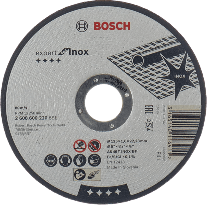 Ny äkta BOSCH 2608600220 EXPERT för Inox Cutting Disc för liten vinkel