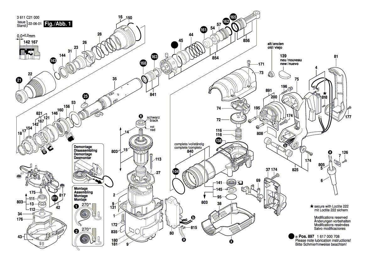 New Genuine Bosch 1617000898 Impact Mechanism Housing