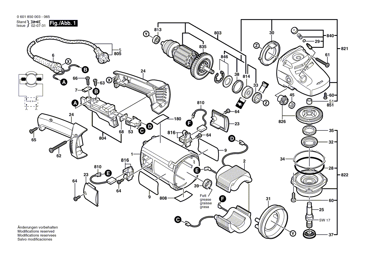 Neue Original-Schleifspindel 160312305U von Bosch