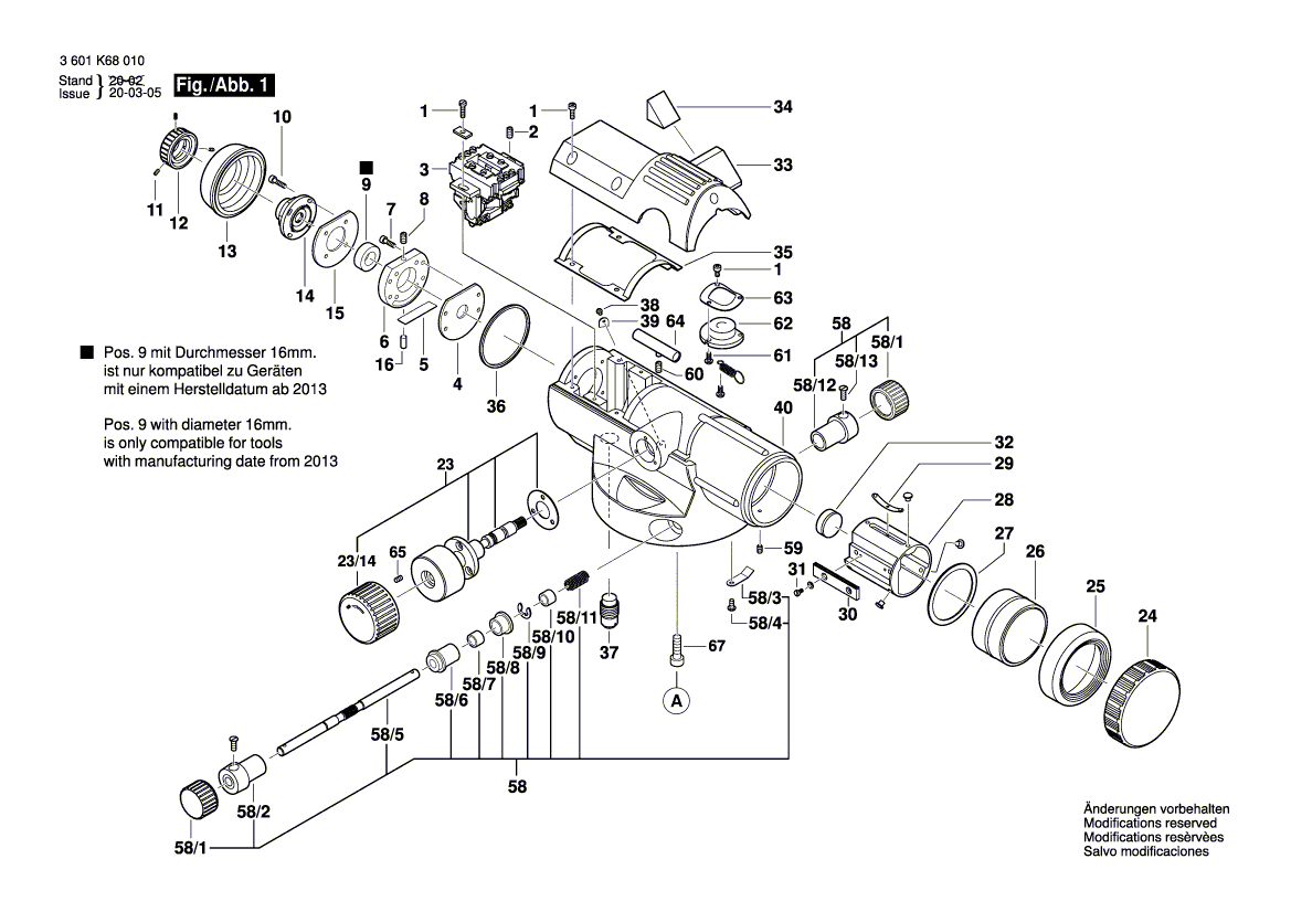 Ny ekte Bosch 2610A11682 beskyttelsesdekke