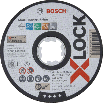 New Genuine Bosch 2608619268 X-LOCK Multi Construction Cutting Disc For small