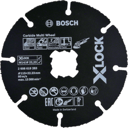 New Genuine Bosch 2608619283 X-LOCK Carbide Multi Wheel Cutting Disc For small