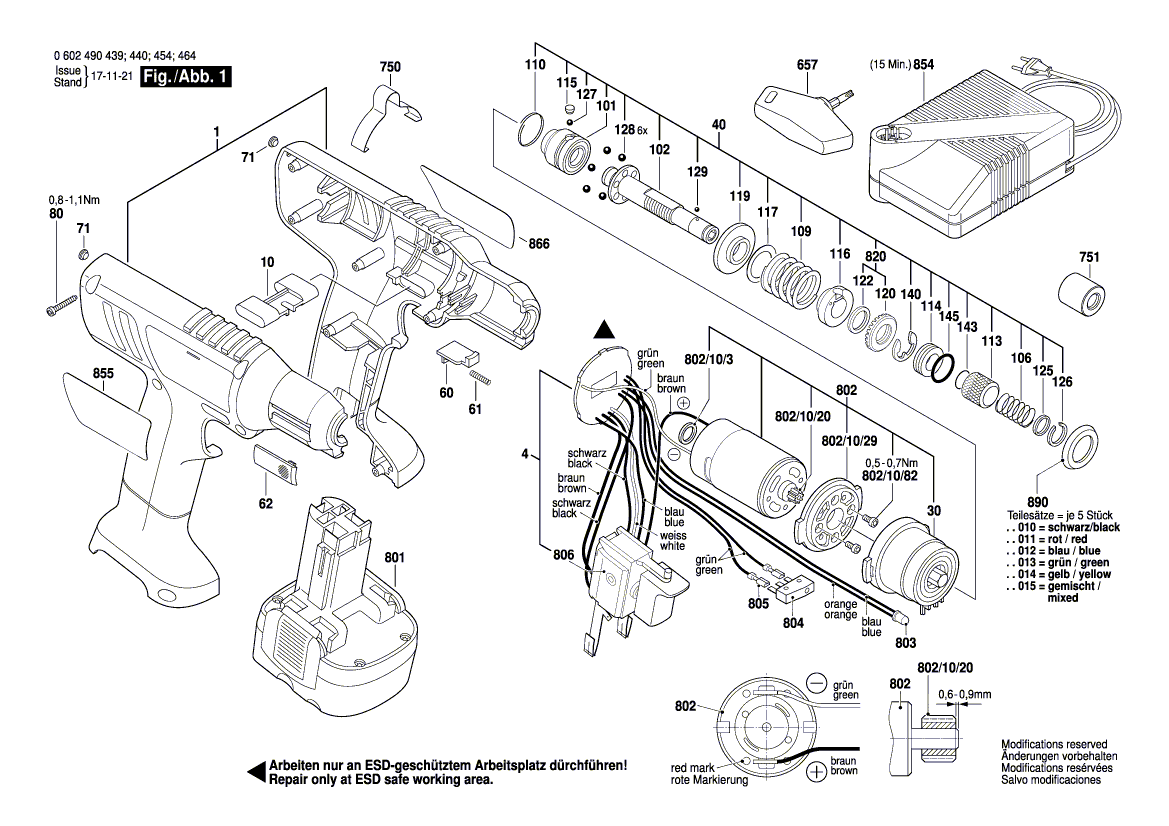 Ny ekte Bosch 3600106019 Deler sett