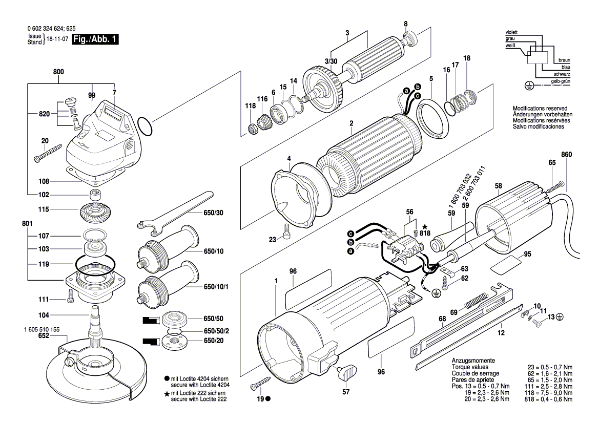 Nouveau véritable Bosch 3607031598 Assemblage de pièces de service