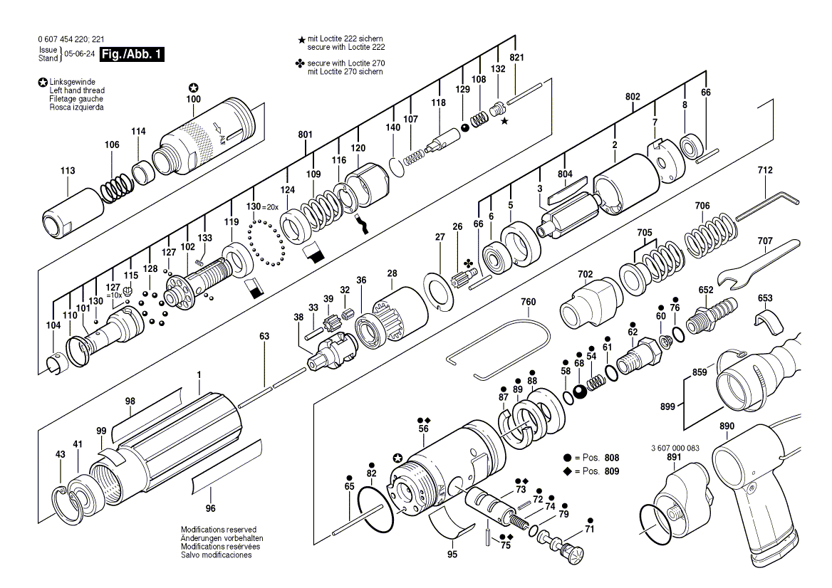 Nouveau véritable Bosch 3607031086 Assemblage de pièces de service