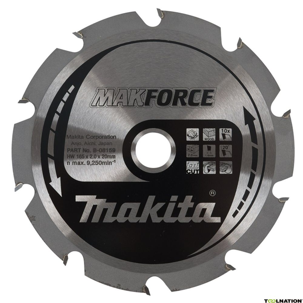 Nouveau véritable makita B-08159 Blade scie circulaire 165 mm x 20 mm x 2 mm 10t