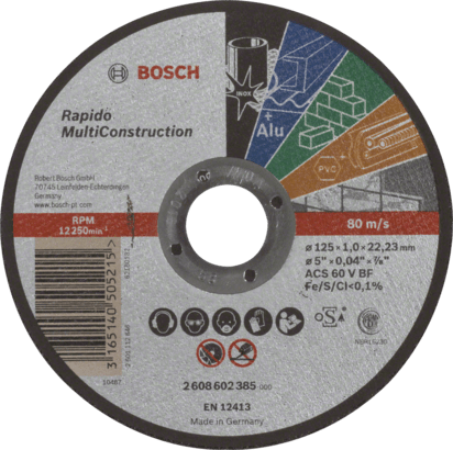 Ny äkta Bosch 2608602385 Multi Construction Rapido Cutting Disc for Small