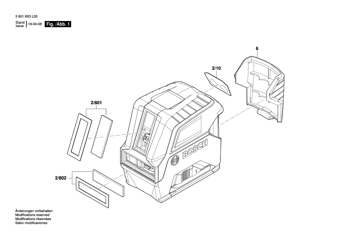 Uusi aito Bosch 1607000C9T -ikkuna