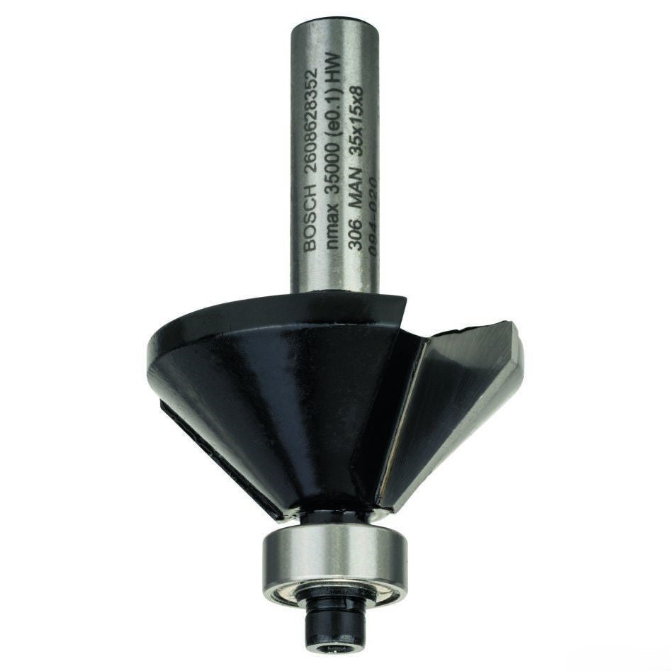 Nouveau véritable Bosch 2608628352 Standard pour le bit de chanfrein en bois Angle de 45 degrés