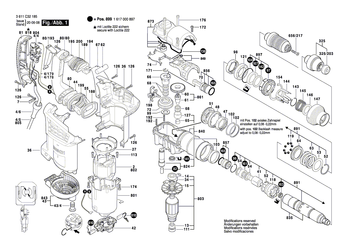 Uusi aito Bosch 1616333046 hammaspyörä