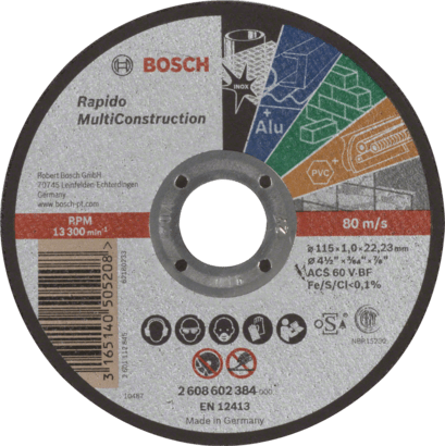 Nieuwe echte Bosch 2608602384 Multi Construction Rapido Cutting Disc voor kleine