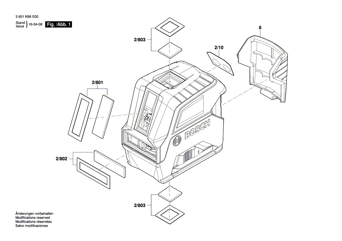 Ny ekte Bosch 1607000C9U -vindu