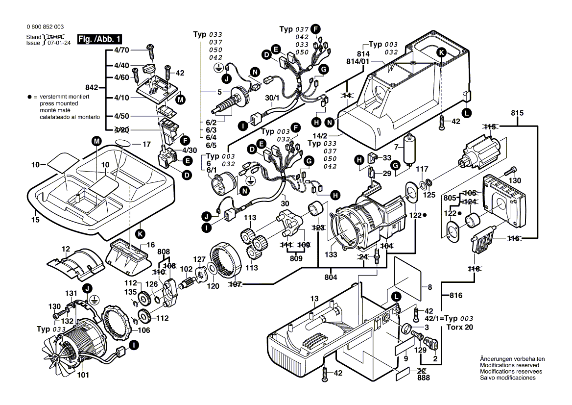 New Genuine Bosch 1603490004 Adjusting Screw