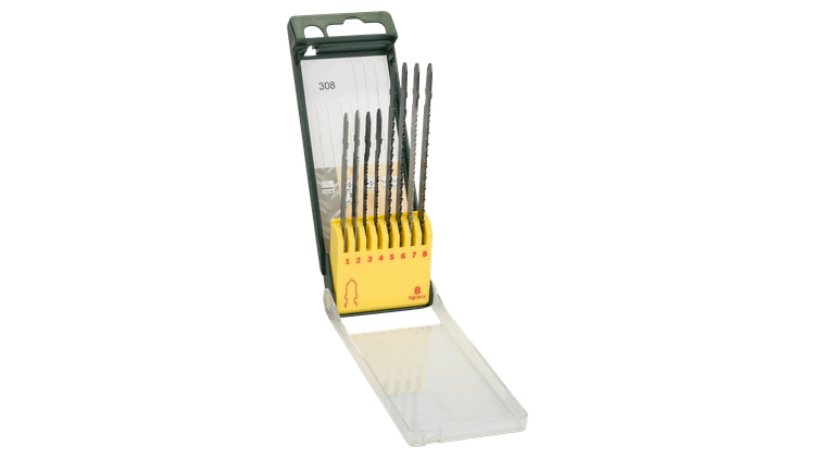 Nouveau véritable Bosch 2607019458 Boîte de lame de scie à 8 pièces, bois / métal / plastique