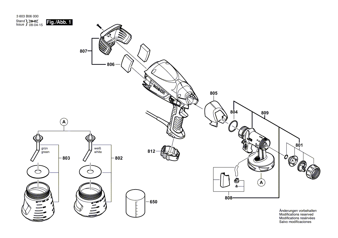 Ny ekte Bosch 1609203W61 blekkreservoar