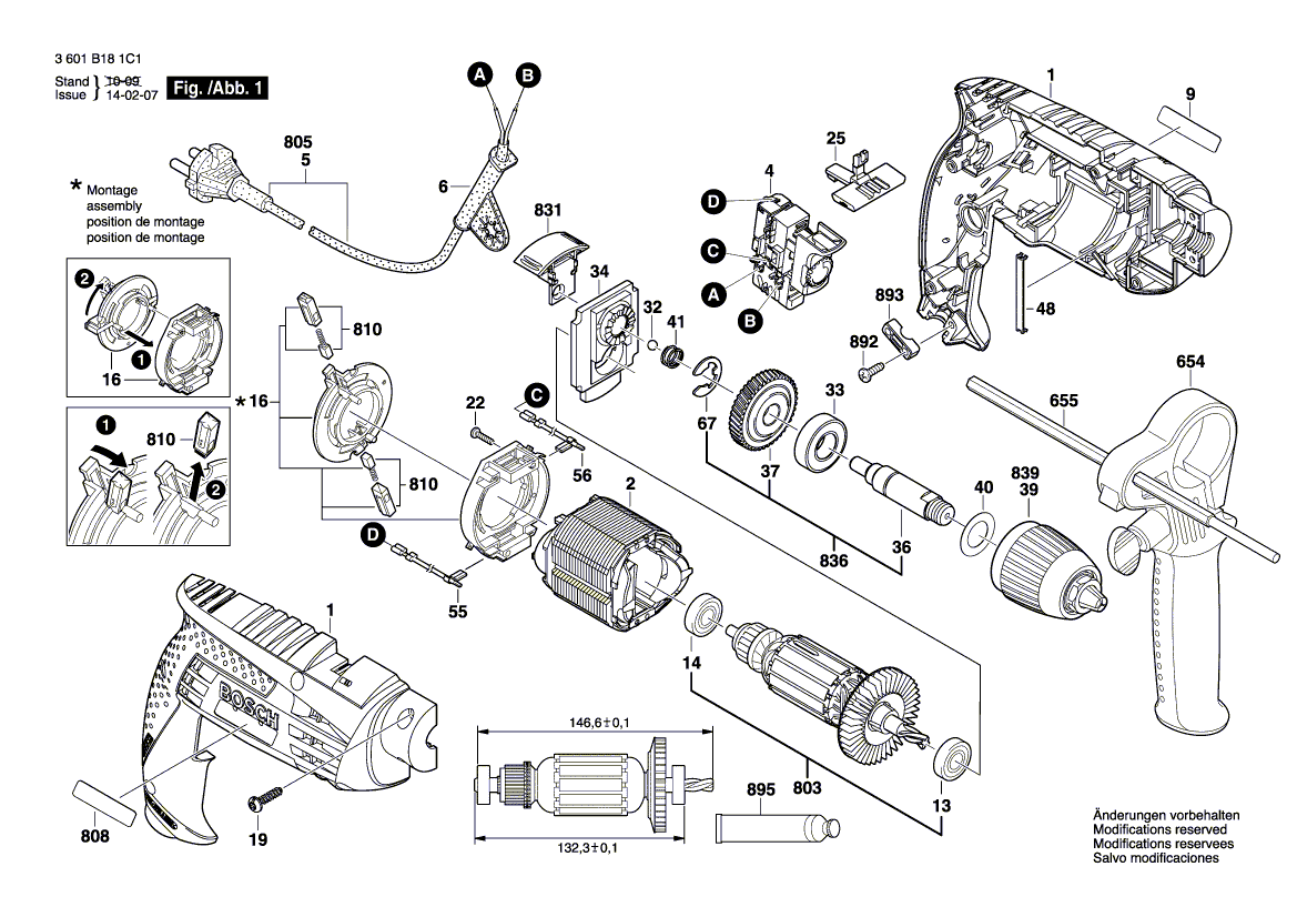 Nouveau véritable bosch 2609110153 Roueur à billes