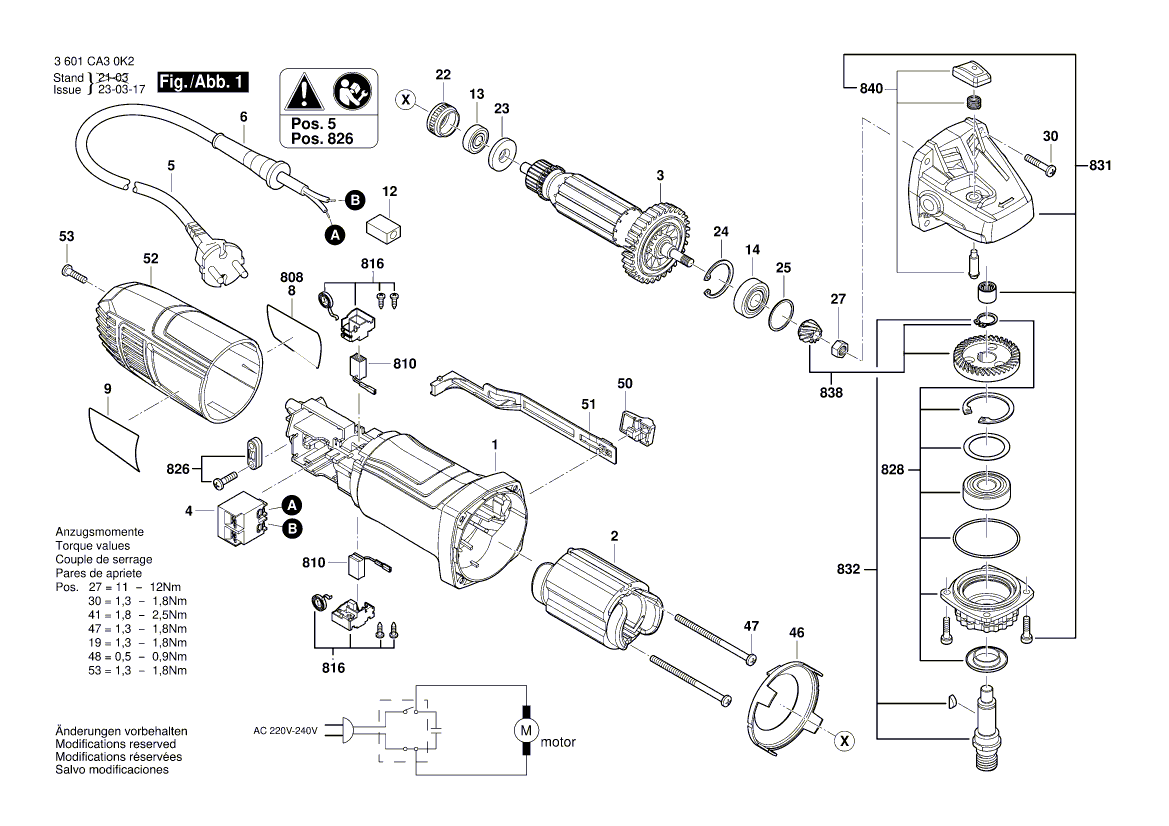 Ny ekte Bosch 1619PB4665 Push-Button