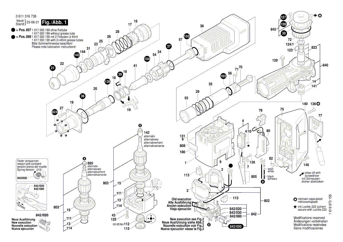 New Genuine Bosch 1607000C3V Subassembly