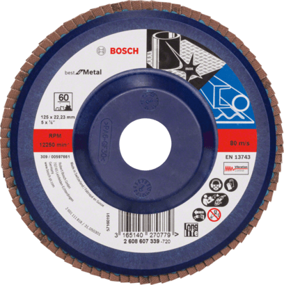 New Genuine Bosch 2608607339 X571 Best for Metal Flap Discs, Straight Version,