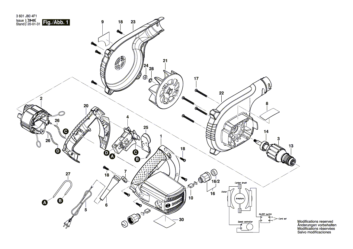 Ny ekte Bosch 1600A00FT2 tilkoblingskabel