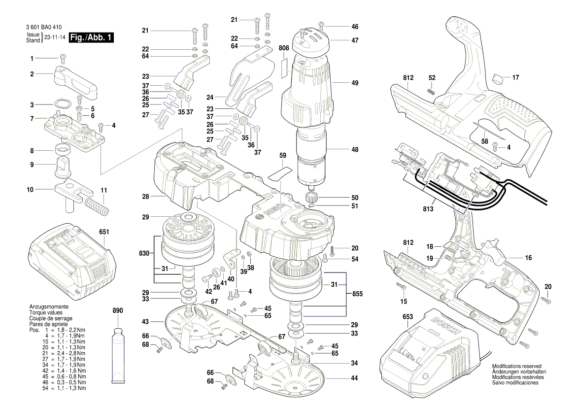 Nieuwe echte Bosch 1619PB4354 waarschuwingslabel