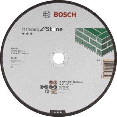 Ny äkta Bosch 2608603180 Standard för stenskärningsskiva för stor vinkel