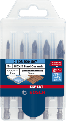 Ny äkta Bosch 2608900597 Expert Hex-9 Hard Ceramic Bit Set for Impact