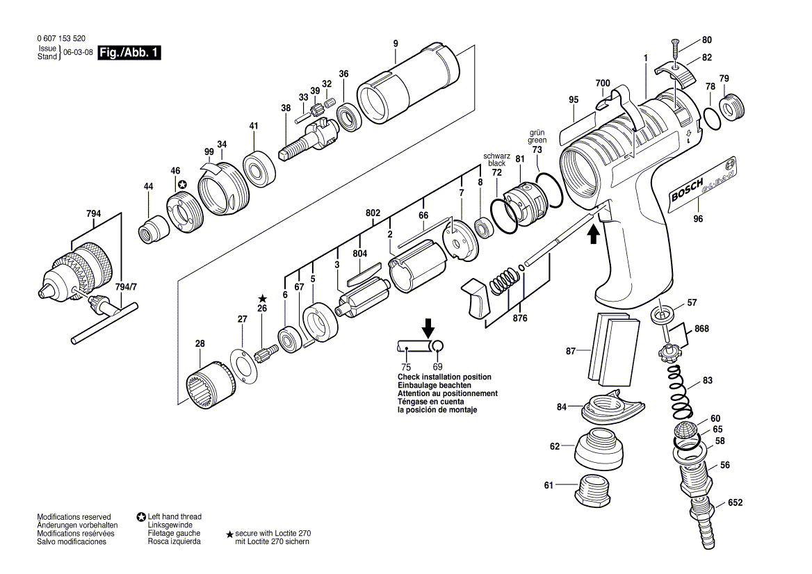 Nouveau véritable Bosch 3607031506 Assemblage de pièces de service