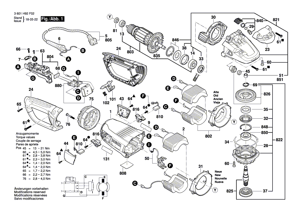 Nieuwe echte Bosch 160422057G Field