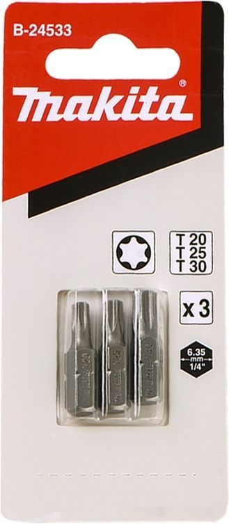 Nouveau authentique Makita B-24533 Bit à vis T20, T25, T30X25MM 3PCS