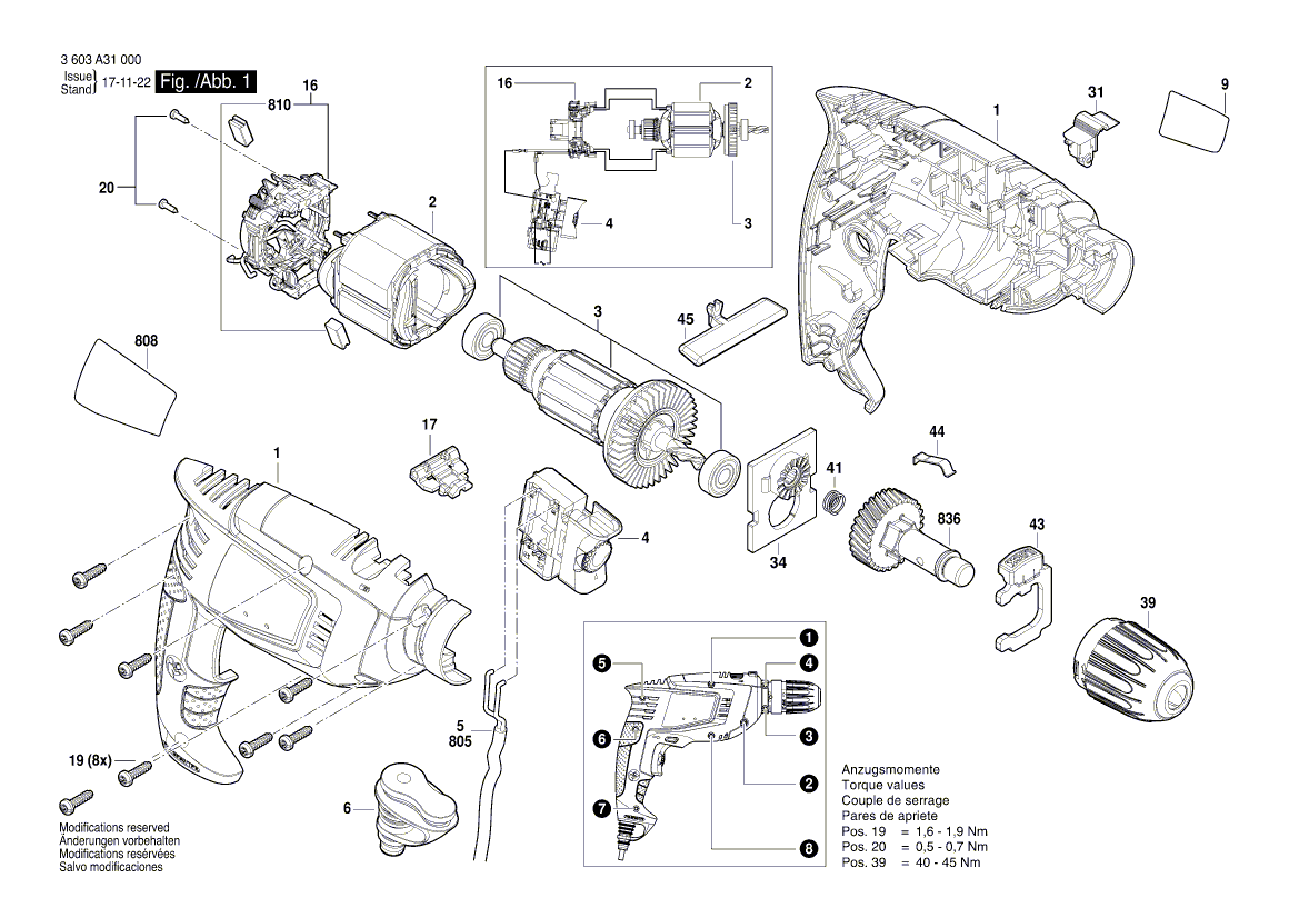 Neue Originalspindel 1600A011K9 von Bosch