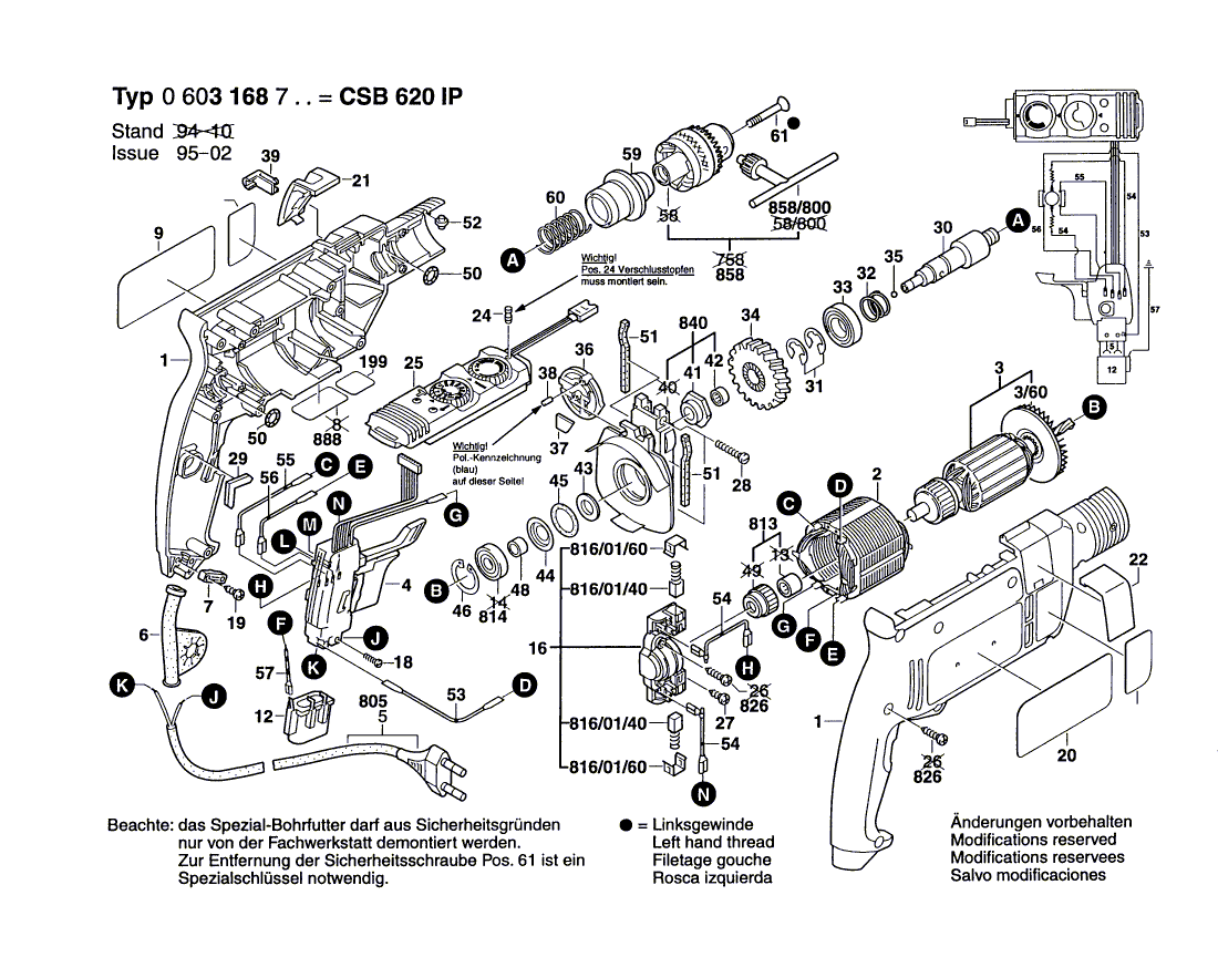 New Genuine Bosch 1608571087 Chuck