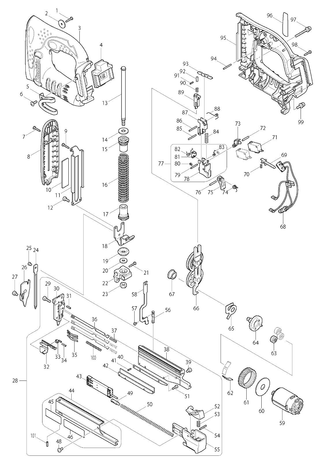 Ny ekte Makita 629910-8 Motor 18V for BPT351 DPT351