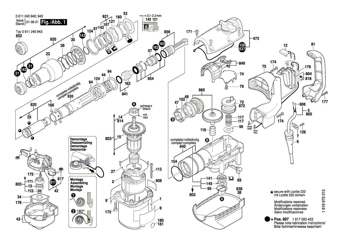 Новая подлинная Bosch 1617000862 молоток