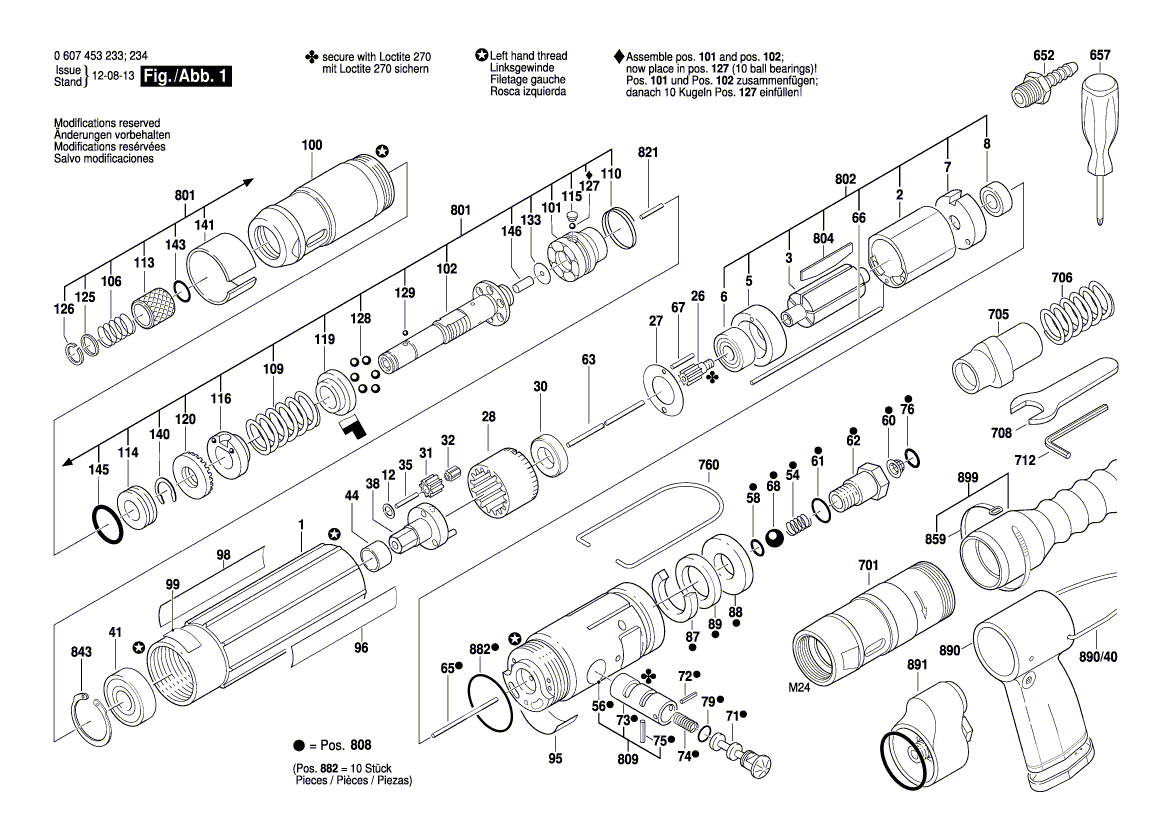 Nouveau véritable Bosch 3607031304 Assemblage de pièces de service