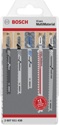 Ny äkta Bosch 2607011438 Jigsaw Blade Multi Material Pack, 15-stycken för