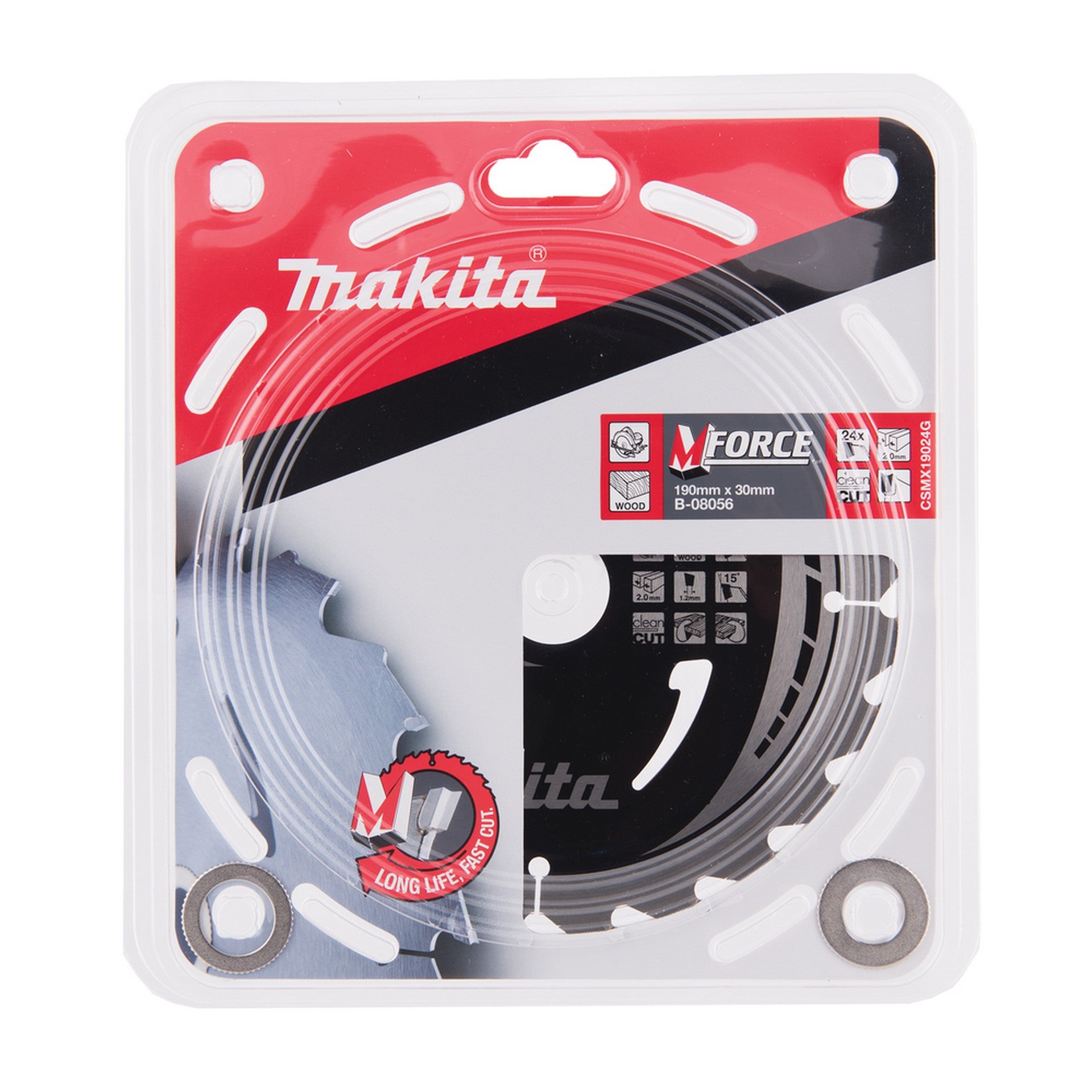 Nouveau authentique makita B-08056 Blade scie circulaire hm mforce 190 mm x 30 mm x 2 mm 24t