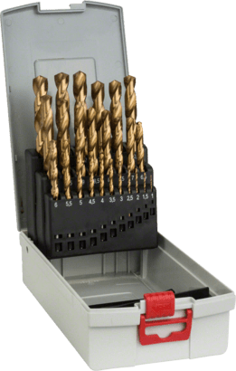 New Genuine Bosch 2608587019 HSS Twist Drill Bit TiN-coated Set, Robust Line,